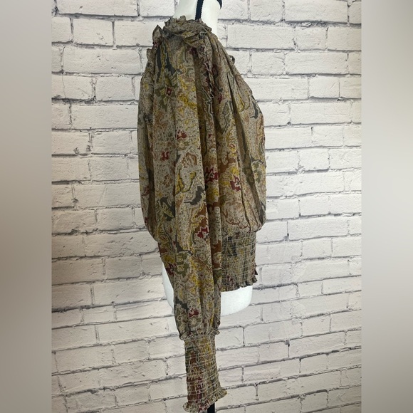 Elan Boho Smocked Long Sleeved Top size Medium - Picture 5 of 11